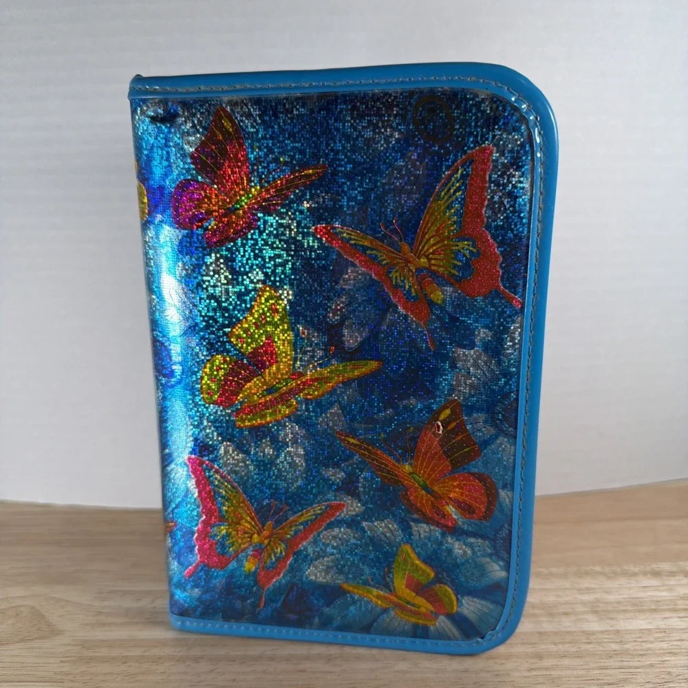 Vintage LISA FRANK Butterfly 6 Ring Organizer or Wallet -Missing Pages-